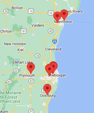 map of sheboygan locations