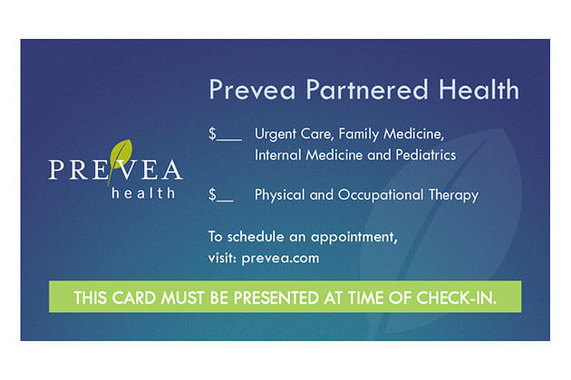 Prevea partnered health sample card
